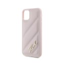 Karl Lagerfeld Diagonal Quilted Script - Case for iPhone 11 (Pink)