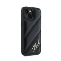 Karl Lagerfeld Diagonal Quilted Script - Case for iPhone 14 / 15 / 13 (Black)