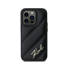 Karl Lagerfeld Diagonal Quilted Script - Case for iPhone 14 Pro (Black)