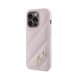 Karl Lagerfeld Diagonal Quilted Script - Case for iPhone 14 Pro Max (Pink)