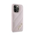 Karl Lagerfeld Diagonal Quilted Script - Case for iPhone 14 Pro (Pink)