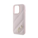 Karl Lagerfeld Diagonal Quilted Script - Case for iPhone 14 Pro (Pink)