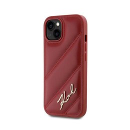 Karl Lagerfeld Diagonal Quilted Script - Case for iPhone 15 / 14 / 13 (Red)