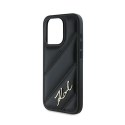 Karl Lagerfeld Diagonal Quilted Script - Case for iPhone 15 Pro (Black)