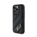 Karl Lagerfeld Diagonal Quilted Script - Case for iPhone 15 Pro Max (Black)