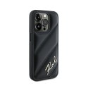 Karl Lagerfeld Diagonal Quilted Script - Case for iPhone 15 Pro Max (Black)