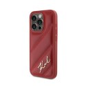 Karl Lagerfeld Diagonal Quilted Script - Case for iPhone 15 Pro Max (Red)