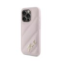 Karl Lagerfeld Diagonal Quilted Script - Case for iPhone 15 Pro (Pink)