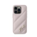 Karl Lagerfeld Diagonal Quilted Script - Case for iPhone 15 Pro (Pink)