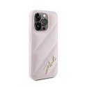 Karl Lagerfeld Diagonal Quilted Script - Case for iPhone 15 Pro (Pink)