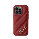 Karl Lagerfeld Diagonal Quilted Script - Case for iPhone 15 Pro (Red)