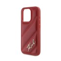 Karl Lagerfeld Diagonal Quilted Script - Case for iPhone 15 Pro (Red)