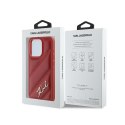 Karl Lagerfeld Diagonal Quilted Script - Case for iPhone 15 Pro (Red)