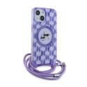 Karl Lagerfeld IML Crossbody Monogram Karl & Choupette Head MagSafe - Case for iPhone 15 / 14 / 13 (Purple)