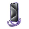 Karl Lagerfeld IML Crossbody Monogram Karl & Choupette Head MagSafe - Case for iPhone 15 / 14 / 13 (Purple)