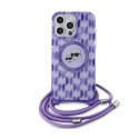 Karl Lagerfeld IML Crossbody Monogram Karl & Choupette Head MagSafe - Case for iPhone 15 Pro Max (Purple)