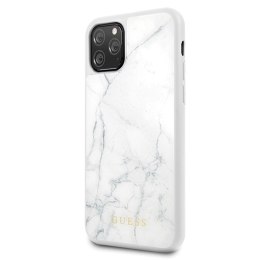 Guess Marble Tempered Glass Hardcase - Case iPhone 11 Pro (white)