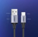 Kabel Ugreen US288 60125 USB-A / USB-C QC 3.0 3A 0.5m - szary