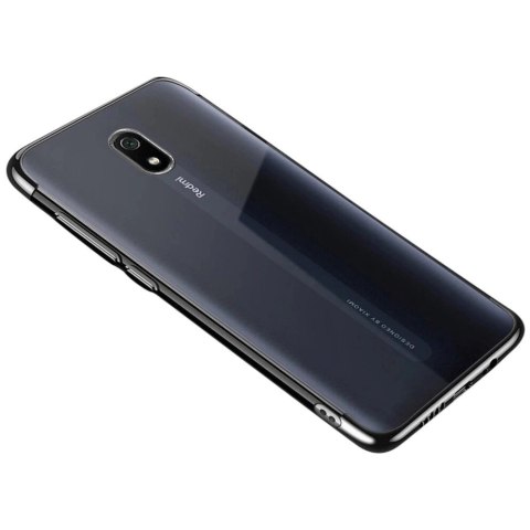 Clear Color case żelowy pokrowiec etui z metaliczną ramką Xiaomi Redmi 8A czarny