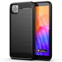 Carbon Case elastyczne etui pokrowiec Huawei Y5p czarny