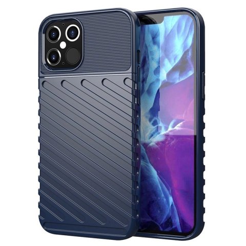 Thunder Case elastyczne pancerne etui pokrowiec iPhone 12 Pro Max niebieski