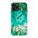 Kingxbar Agate Series eleganckie etui pokrowiec z nadrukiem agat iPhone 12 mini zielony