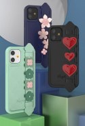 Kingxbar Sweet Series żelowe etui ozdobione oryginalnymi Kryształami Swarovskiego z podstawką iPhone 12 Pro Max zielony