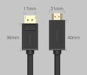 Ugreen jednokierunkowy kabel z DisplayPort na HDMI 4K 30 Hz 32 AWG 2 m czarny (DP101 10202)