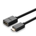 Ugreen kabel adapter przejściówka HDMI (żeński) - mini HDMI (męski) 4K 60 Hz Ethernet HEC ARC audio 32 kanały 22 cm czarny (2013