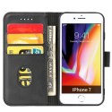 Magnet Case elegancki futerał etui pokrowiec z klapką i funkcją podstawki iPhone SE 2022 / SE 2020 / iPhone 8 / iPhone 7 czarny