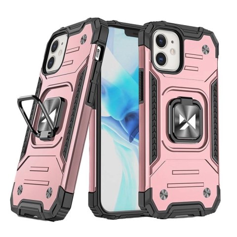 Wozinsky Ring Armor pancerne hybrydowe etui pokrowiec + magnetyczny uchwyt iPhone 12 mini różowy