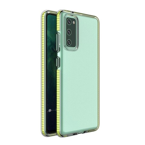 Spring Case pokrowiec żelowe etui z kolorową ramką do Samsung Galaxy S21 5G żółty