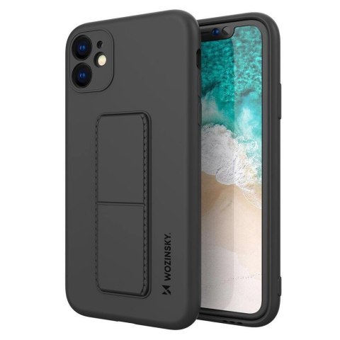 Wozinsky Kickstand Case silikonowe etui z podstawką etui Xiaomi Redmi 10X 4G / Xiaomi Redmi Note 9 czarne