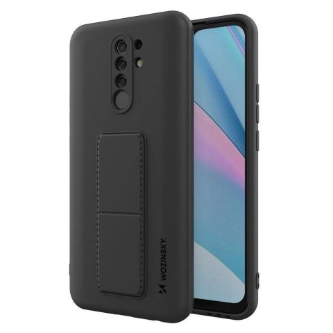 Wozinsky Kickstand Case silikonowe etui z podstawką etui Xiaomi Redmi 9 czarne