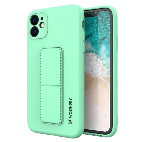 Wozinsky Kickstand Case silikonowe etui z podstawką iPhone 12 Pro Max miętowe