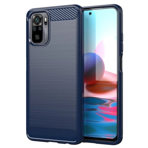 Carbon Case elastyczne etui pokrowiec Xiaomi Redmi Note 10 / Redmi Note 10S niebieski