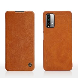 Etui skórzane Nillkin Qin do Xiaomi Redmi 9T 4G - brązowe