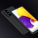 Nillkin Textured Case wytrzymałe wzmocnione etui z żelową ramką i nylonem na tyle Samsung Galaxy A72 4G czarny