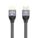 Wozinsky kabel HDMI 2.1 8K 60 Hz 48 Gbps / 4K 120 Hz / 2K 144 Hz 3 m srebrny (WHDMI-30)