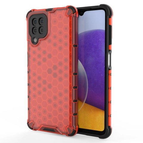 Honeycomb etui pancerny pokrowiec z żelową ramką Samsung Galaxy A22 4G czerwony