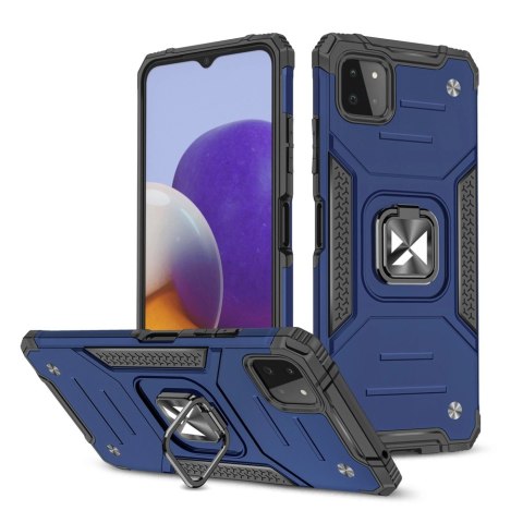 Wozinsky Ring Armor pancerne hybrydowe etui pokrowiec + magnetyczny uchwyt Samsung Galaxy A22 4G niebieski