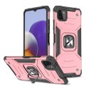 Wozinsky Ring Armor pancerne hybrydowe etui pokrowiec + magnetyczny uchwyt Samsung Galaxy A22 4G różowy