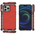 Honeycomb etui pancerny pokrowiec z żelową ramką iPhone 13 Pro Max czerwony