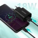 Ładowarka sieciowa Choetech Q5003 USB-A 18W 3A QC 3.0 + kabel USB-A - USB-C 1m - czarna