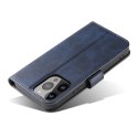 Magnet Case elegancki futerał etui pokrowiec z klapką i funkcją podstawki iPhone 13 Pro Max niebieski