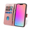 Magnet Case elegancki futerał etui pokrowiec z klapką i funkcją podstawki iPhone 13 Pro Max różowy