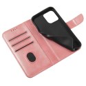 Magnet Case elegancki futerał etui pokrowiec z klapką i funkcją podstawki iPhone 13 Pro Max różowy