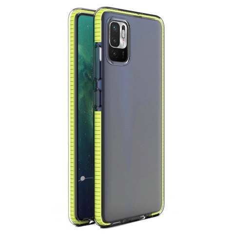 Spring Case pokrowiec żelowe etui z kolorową ramką do Xiaomi Redmi Note 10 5G / Poco M3 Pro żółty