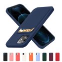 Card Case silikonowe etui portfel z kieszonką na kartę dokumenty do Samsung Galaxy A42 5G bordowy