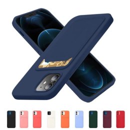 Card Case silikonowe etui portfel z kieszonką na kartę dokumenty do Samsung Galaxy A42 5G granatowy